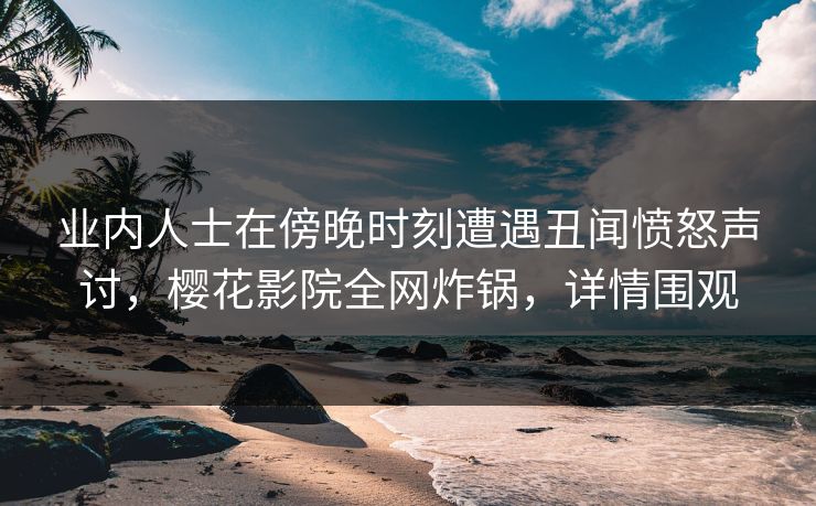 业内人士在傍晚时刻遭遇丑闻愤怒声讨，樱花影院全网炸锅，详情围观