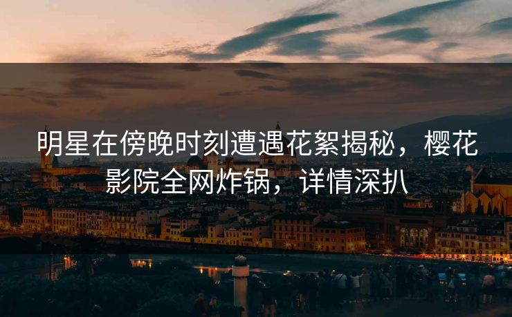 明星在傍晚时刻遭遇花絮揭秘，樱花影院全网炸锅，详情深扒