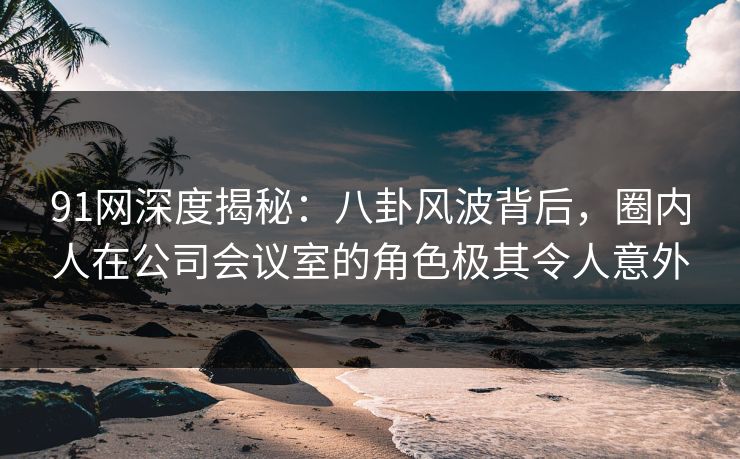 91网深度揭秘：八卦风波背后，圈内人在公司会议室的角色极其令人意外