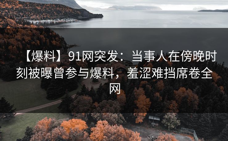 【爆料】91网突发：当事人在傍晚时刻被曝曾参与爆料，羞涩难挡席卷全网